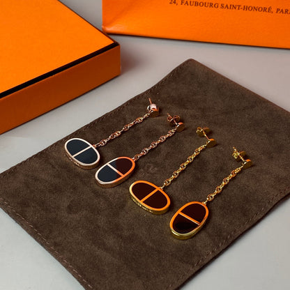 [Limara]CHAINE VERSO BLACK CERAMIC EARRINGS