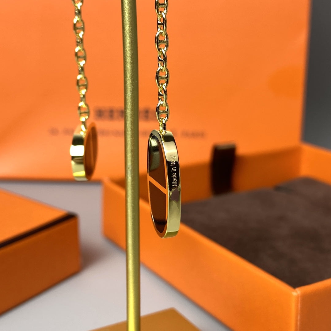 [Limara]CHAINE VERSO BLACK CERAMIC EARRINGS