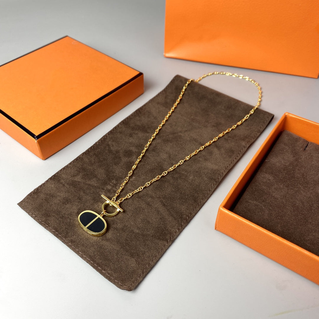 [Limara]CHAINE VERSO BLACK CERAMIC NECKLACE