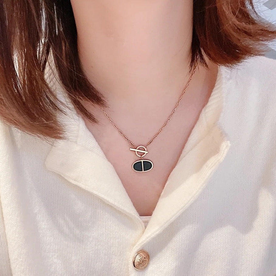 [Limara]CHAINE VERSO BLACK CERAMIC NECKLACE