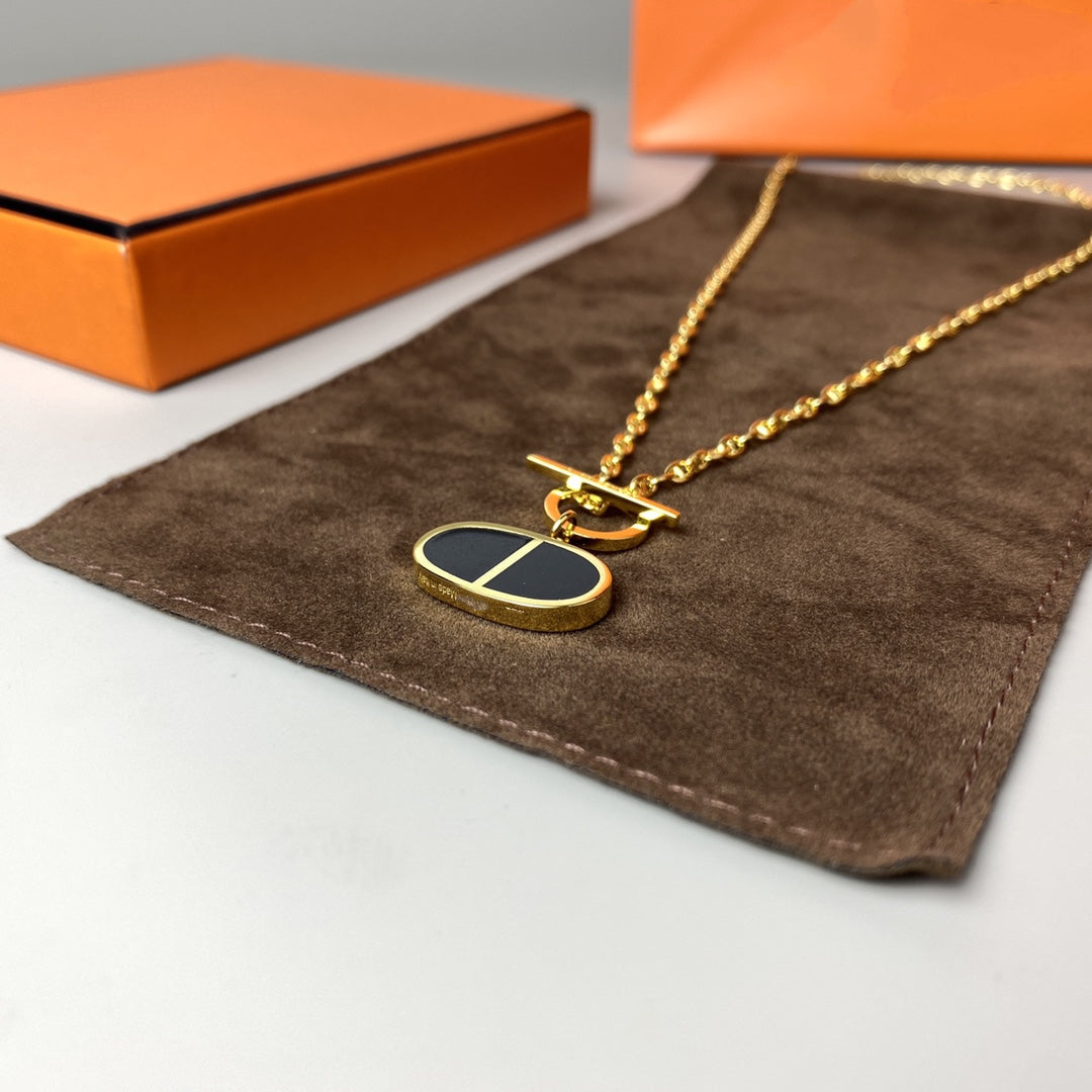 [Limara]CHAINE VERSO BLACK CERAMIC NECKLACE