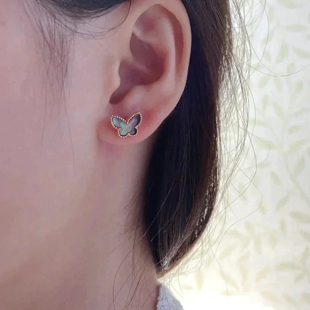 [Limara]BUTTERFLY DARK MOP  EARRINGS