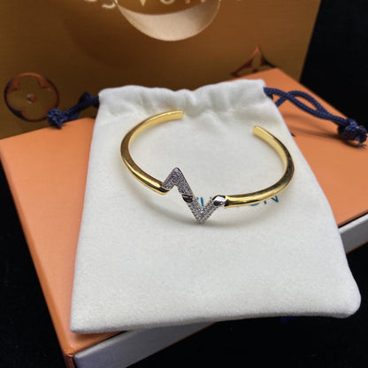 [Limara]VOLTE UPSITE DOWN DIAMOND GOLD OPEN BRACELET