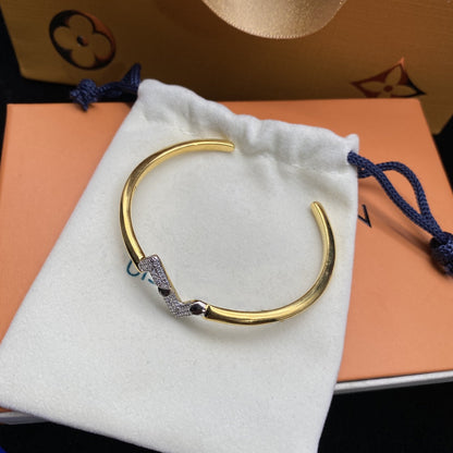 [Limara]VOLTE UPSITE DOWN DIAMOND GOLD OPEN BRACELET