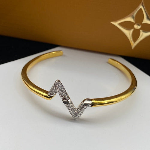 [Limara]VOLTE UPSITE DOWN DIAMOND GOLD OPEN BRACELET