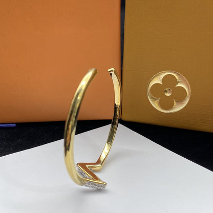 [Limara]VOLTE UPSITE DOWN DIAMOND GOLD OPEN BRACELET