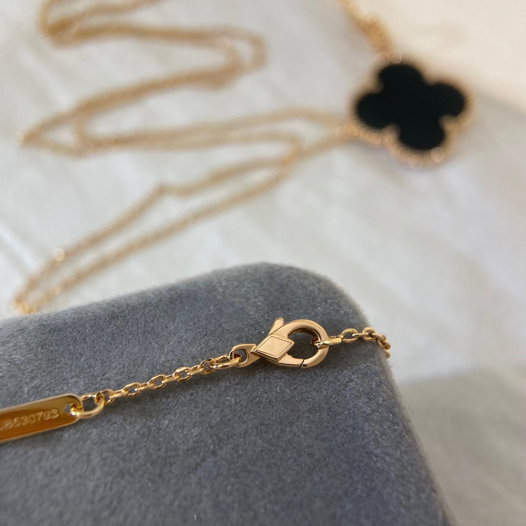 [Limara]CLOVER 25MM NECKLACE GOLD ONYX