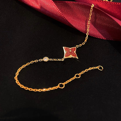 [Limara]COLOR STAR CARNELIAN ROSE GOLD DIAMOND BRACELET