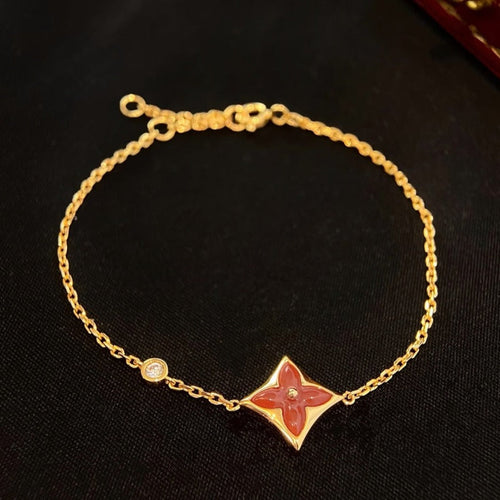[Limara]COLOR STAR CARNELIAN ROSE GOLD DIAMOND BRACELET
