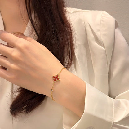[Limara]COLOR STAR CARNELIAN ROSE GOLD DIAMOND BRACELET