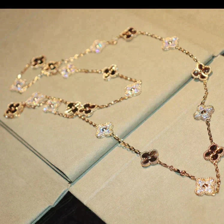 [Limara]CLOVER 20 MOTIFS LASER DIAMOND NECKLACE