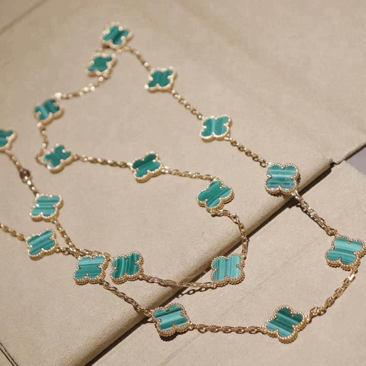 [Limara]CLOVER 20 MOTIFS MALACHITE GOLD