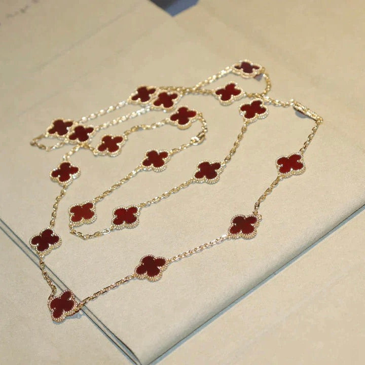 [Limara] CLOVER 20 MOTIFS CARNELIAN NECKLACE