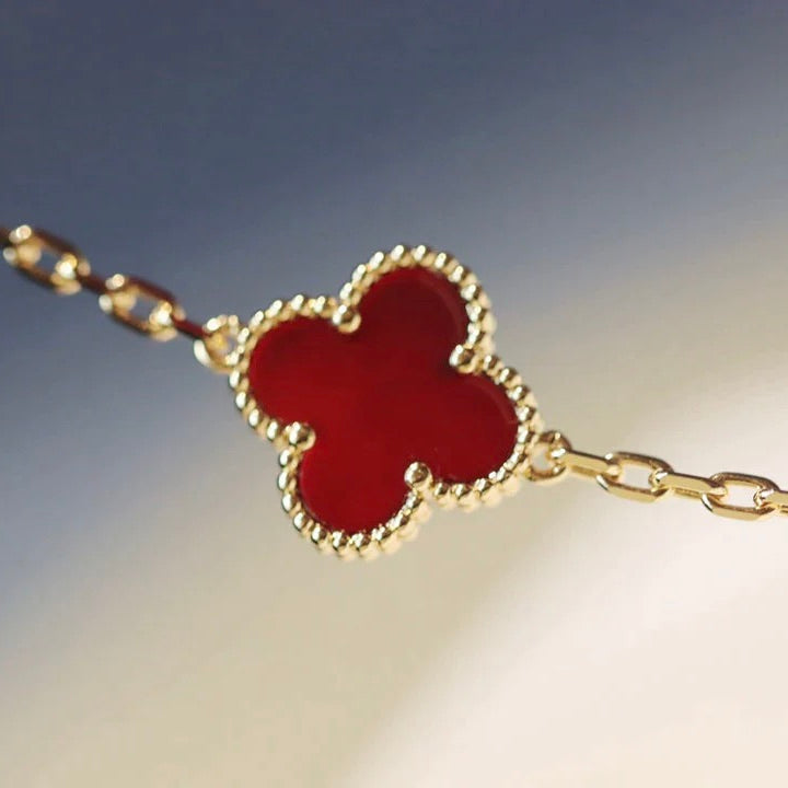 [Limara] CLOVER 20 MOTIFS CARNELIAN NECKLACE