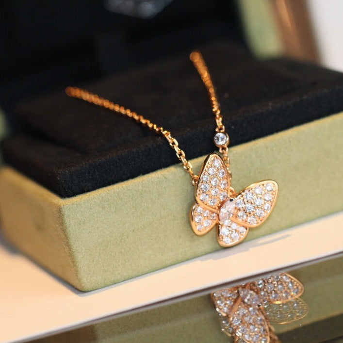 [Limara]BUTTERFLY DIAMOND CHARM NECKLACE