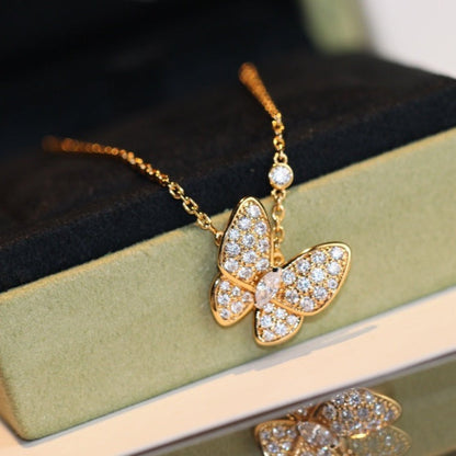 [Limara]BUTTERFLY DIAMOND CHARM NECKLACE