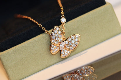 [Limara]BUTTERFLY DIAMOND CHARM NECKLACE