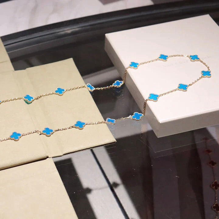 [Limara]CLOVER 20 MOTIFS TURQUOISE GOLD
