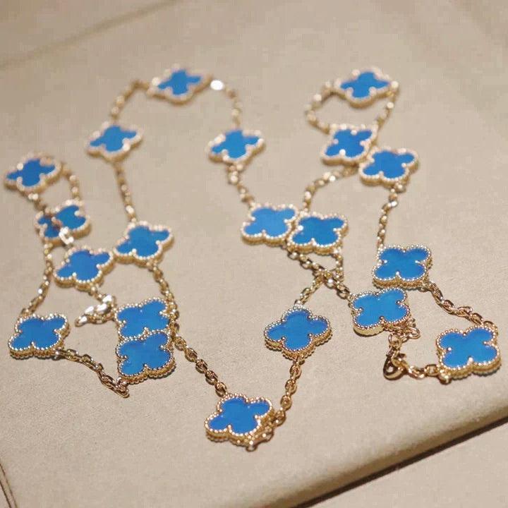 [Limara]CLOVER 20 MOTIFS TURQUOISE GOLD