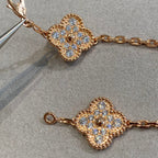 [Limara]LUCKY CLOVER 5-MOTIF BRACELET - FULL-DIAMOND