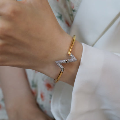 [Limara]VOLTE UPSITE DOWN GOLD DIAMOND BRACELET