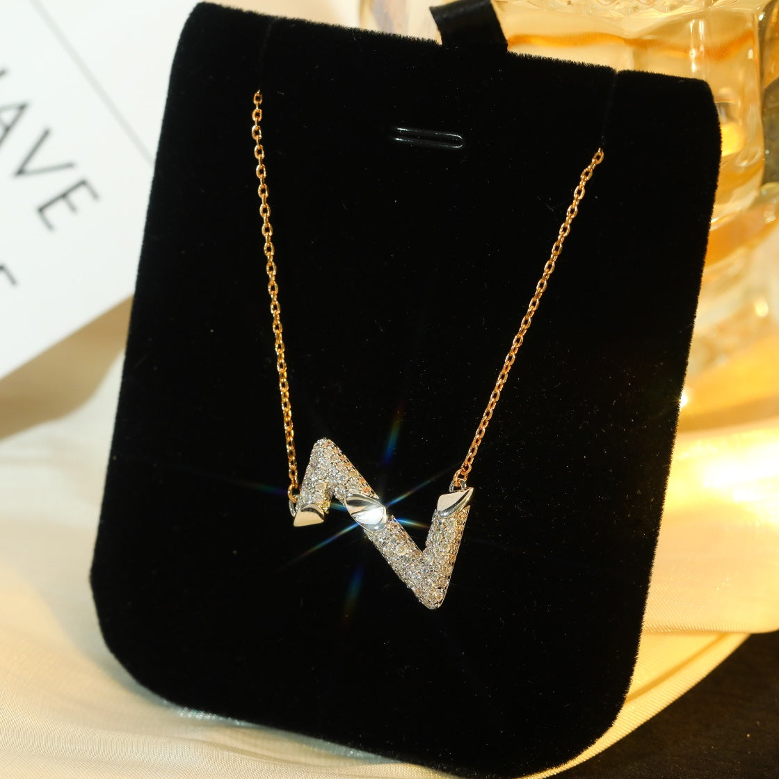 [Limara]VOLT SILVER DIAMOND PEDANT NECKLACE