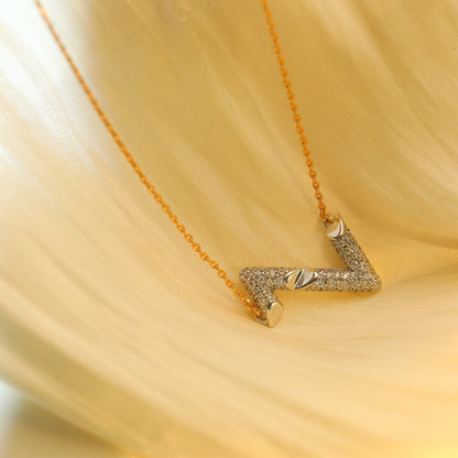 [Limara]VOLT SILVER DIAMOND PEDANT NECKLACE