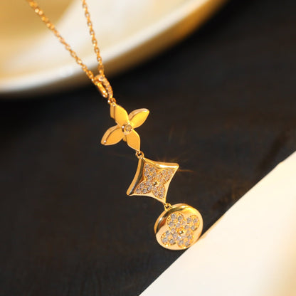 [Limara]STAR AND SUN DIAMOND ROSE GOLD NECKLACE
