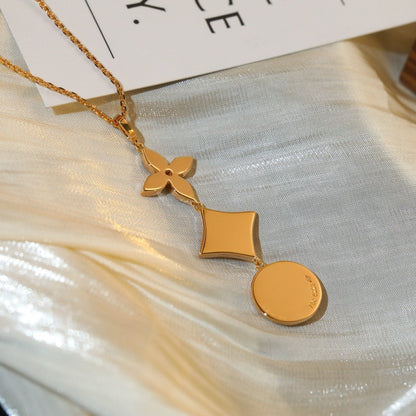 [Limara]STAR AND SUN DIAMOND ROSE GOLD NECKLACE