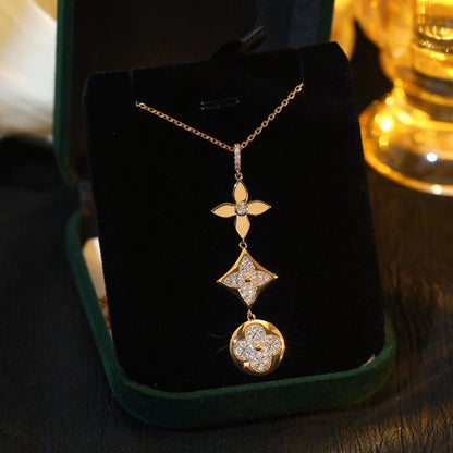 [Limara]STAR AND SUN DIAMOND ROSE GOLD NECKLACE