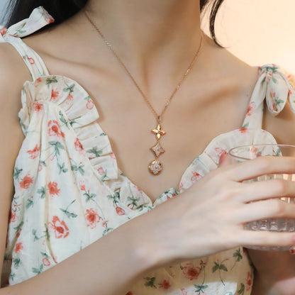 [Limara]STAR AND SUN DIAMOND ROSE GOLD NECKLACE
