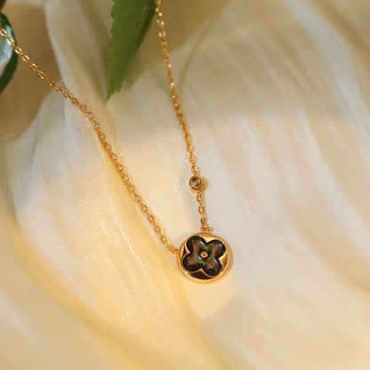 [Limara]SUN PEDANT ROSE GOLD 1 DIAMOND NECKLACE
