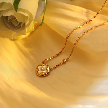 [Limara]SUN PEDANT ROSE GOLD 1 DIAMOND NECKLACE