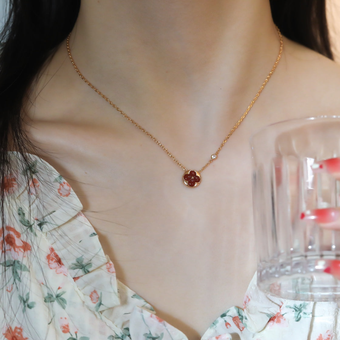 [Limara]SUN PEDANT ROSE GOLD 1 DIAMOND NECKLACE