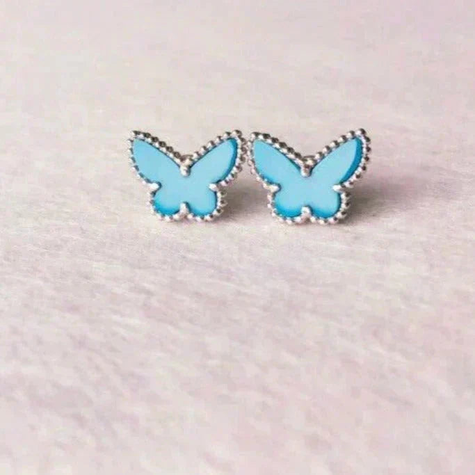 [Limara]BUTTERFLY TURQUOISE EARRINGS SILVER