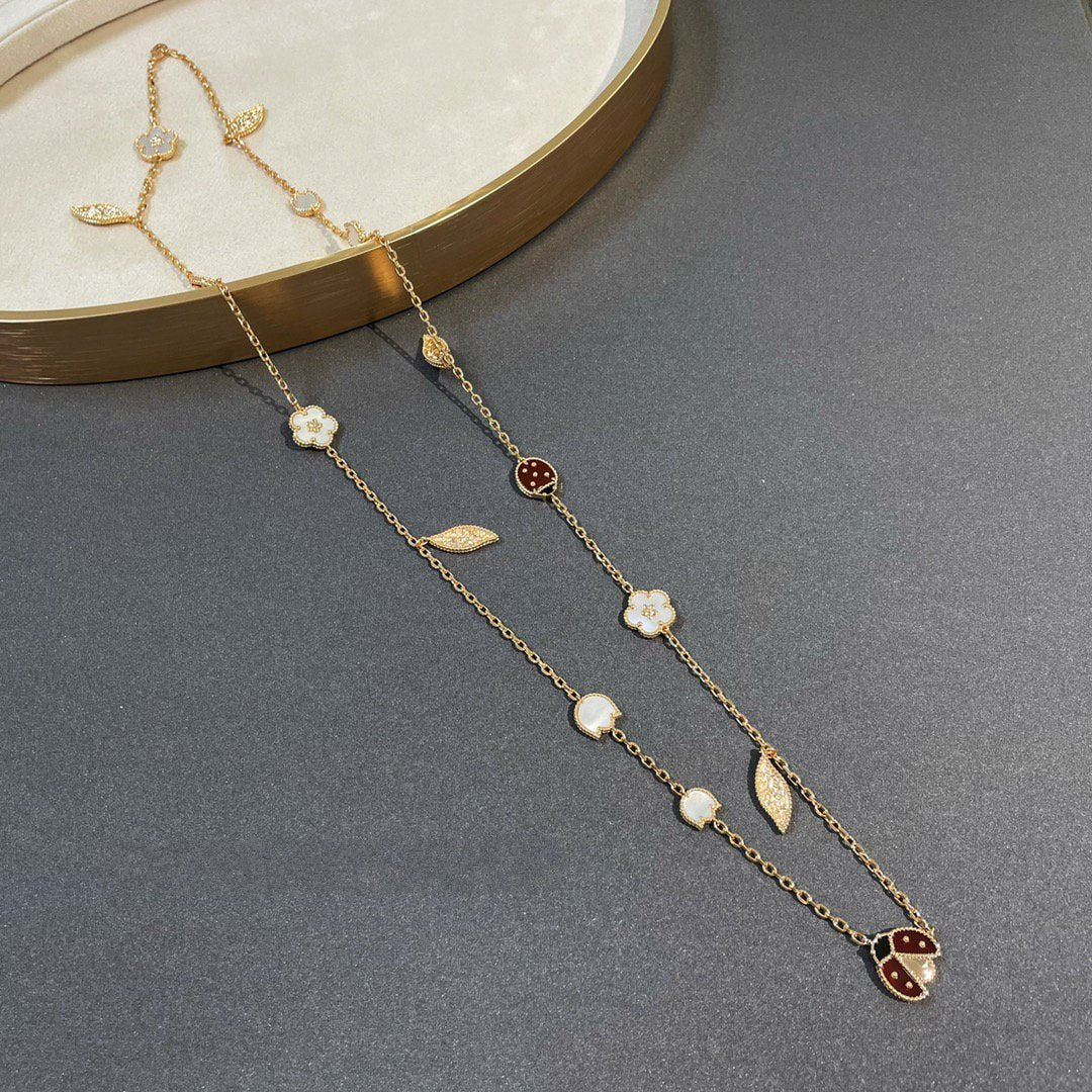 [Limara]LUCKY SPRING 15 MOTIFS GOLD NECKLACE