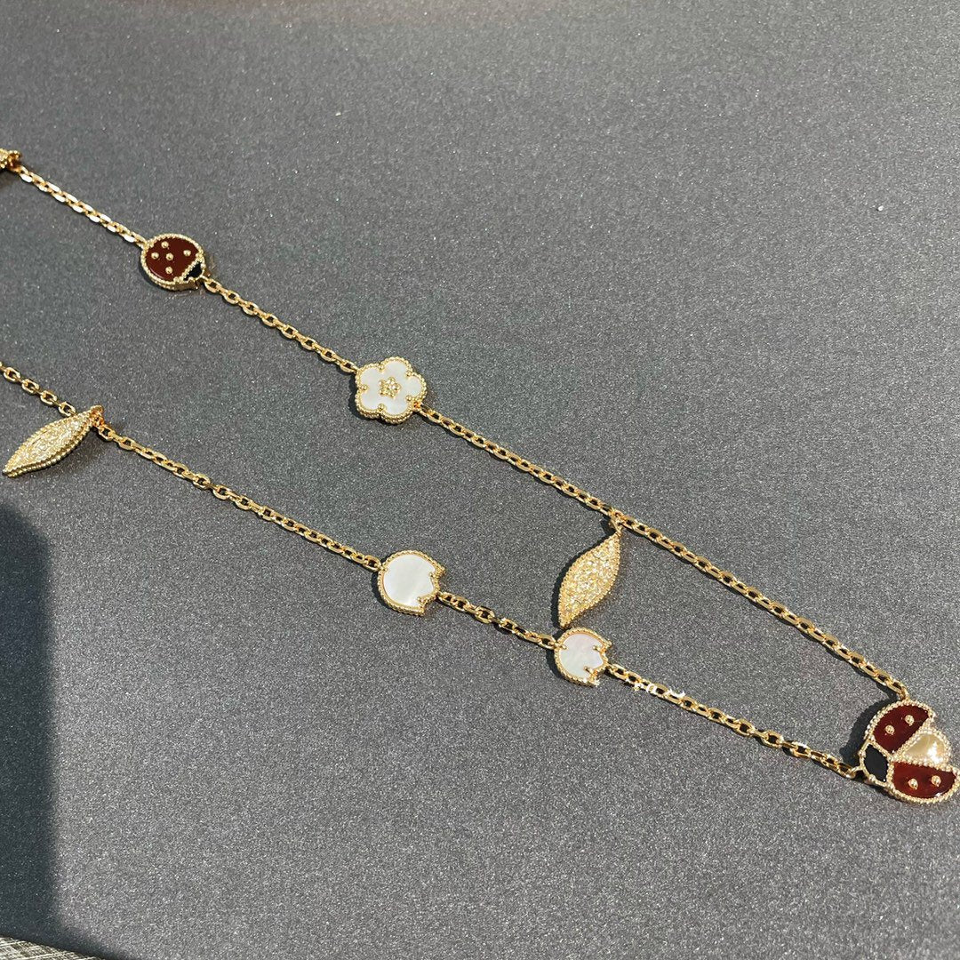 [Limara]LUCKY SPRING 15 MOTIFS GOLD NECKLACE