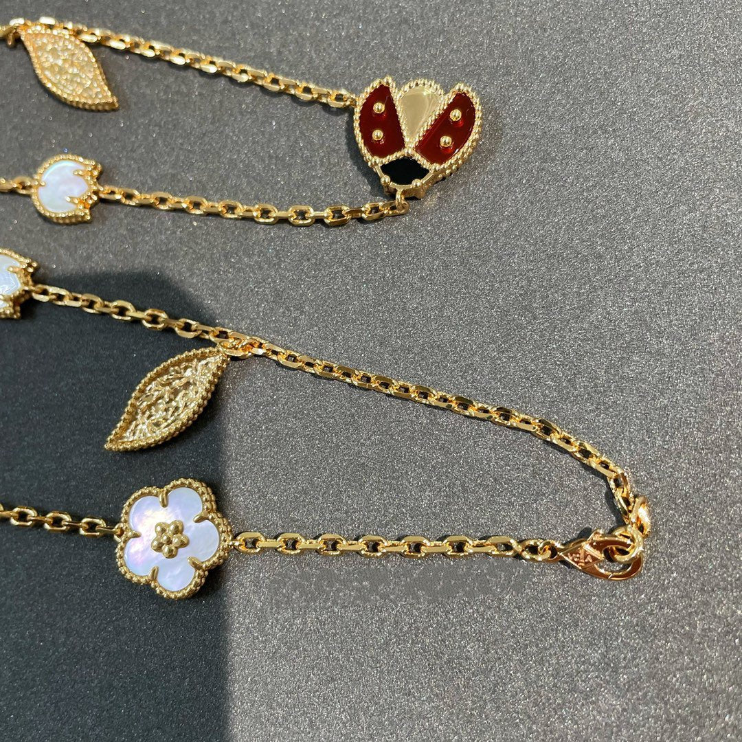 [Limara]LUCKY SPRING 15 MOTIFS GOLD NECKLACE