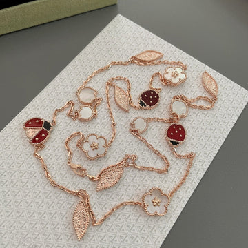 [Limara]LUCKY SPRING 15 MOTIFS ROSE GOLD NECKLACE