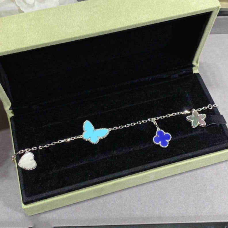 [Limara]LUCKY SPRING SILVER BRACELET 4 MOTIF