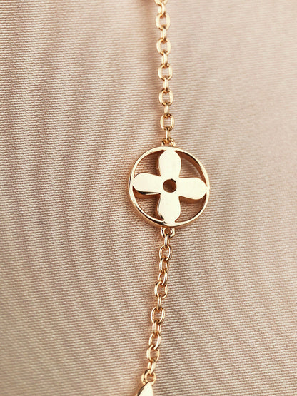 [Limara]STAR AND SUN 7 MOTIFS GOLD BRACELET