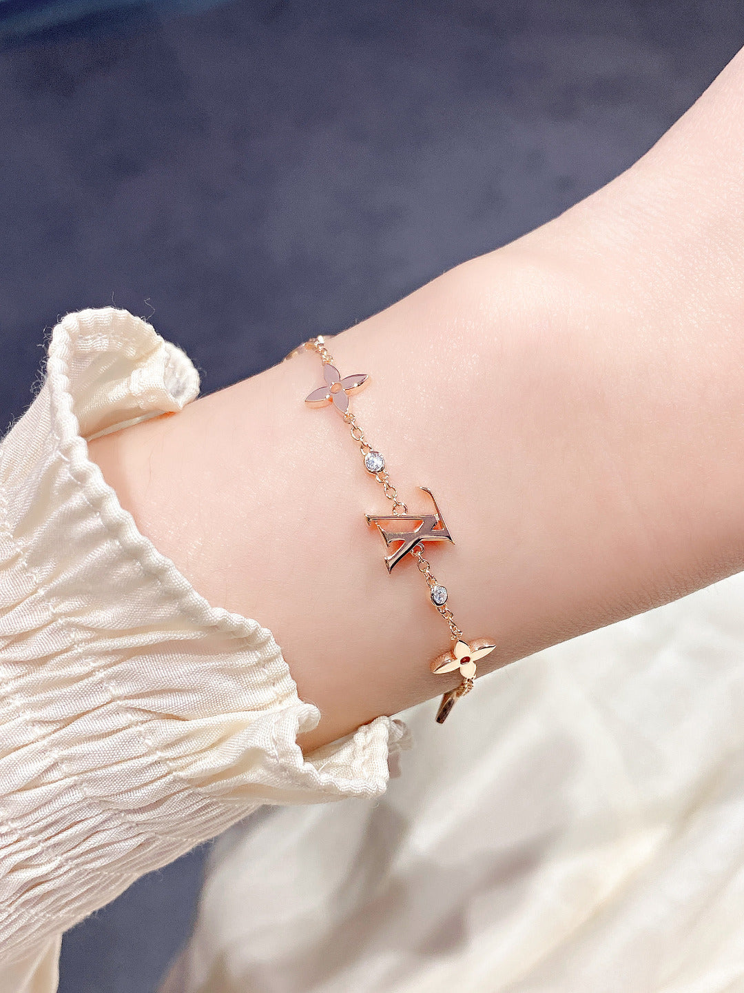 [Limara]STAR AND SUN 7 MOTIFS GOLD BRACELET