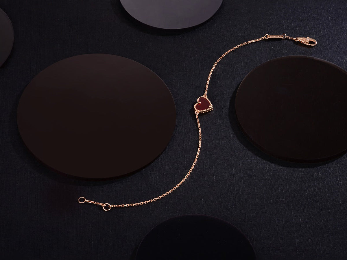 [Limara]HEART CARNELIAN PINK GOLD BRACELET