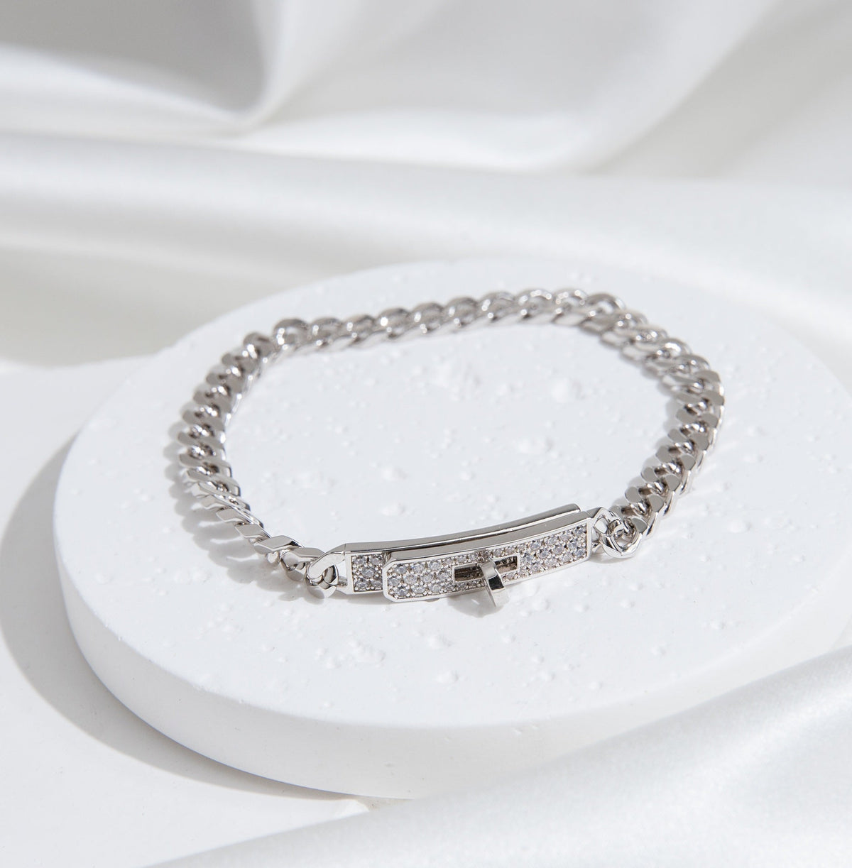 [Limara]KELLY CHAIN SILVER DIAMOND BRACELET