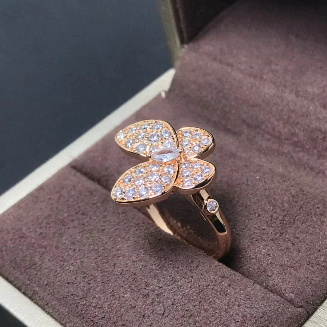 [Limara]BUTTERFLY PINK GOLD DIAMOND RING