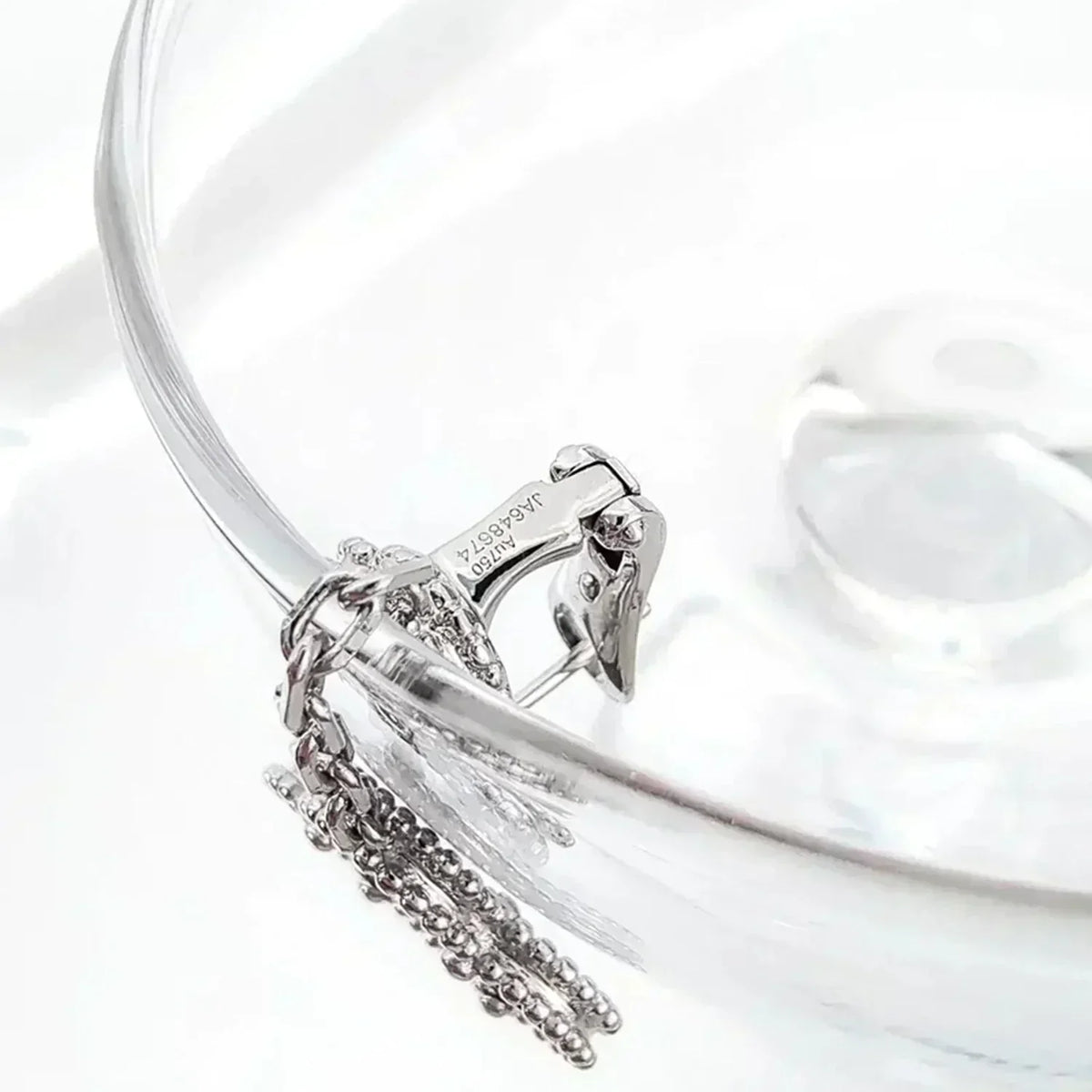 [Limara]CLOVER 2 MOTIFS  DIAMOND ONYX EARRINGS SILVER