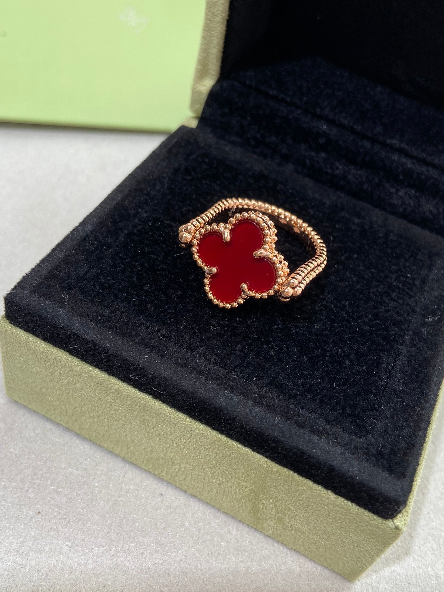 [Limara]LUCKY CLOVER ROSE GOLD REVERSIBLE RING