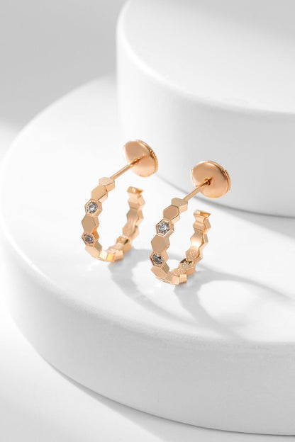 [Limara]BEE LOVE DIAMOND HOOP EARRINGS