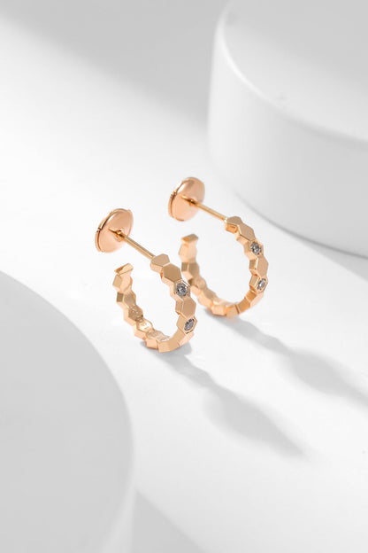 [Limara]BEE LOVE DIAMOND HOOP EARRINGS
