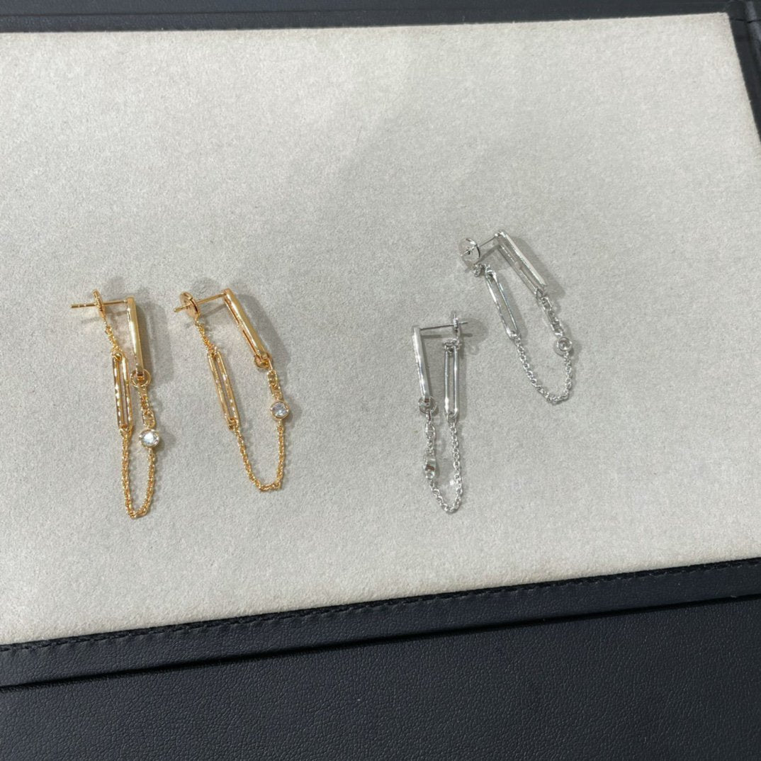 [Limara]CHAINE CHAOS DIAMOND DROP EARRINGS